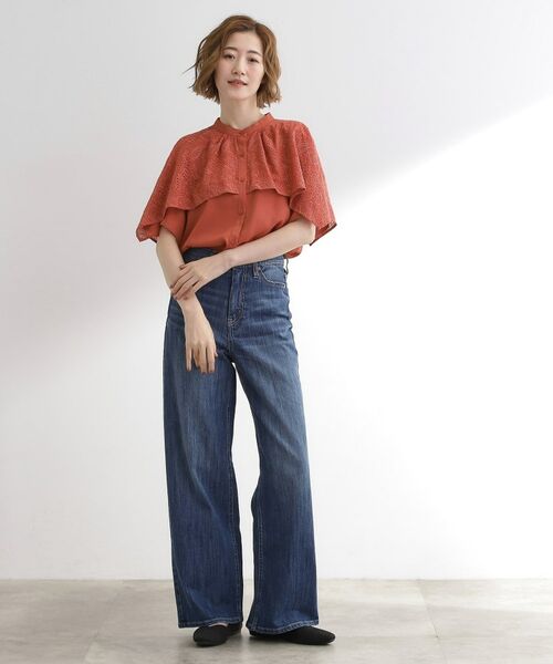 grove / グローブ シャツ・ブラウス | 透け感と刺繍で魅せる ペイズリー刺繍ケープブラウス | 詳細11