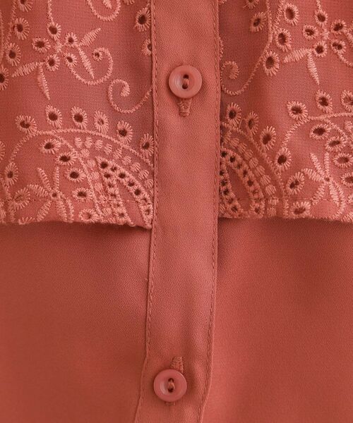 grove / グローブ シャツ・ブラウス | 透け感と刺繍で魅せる ペイズリー刺繍ケープブラウス | 詳細12