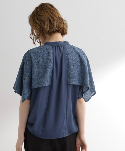 grove / グローブ シャツ・ブラウス | 透け感と刺繍で魅せる ペイズリー刺繍ケープブラウス | 詳細14