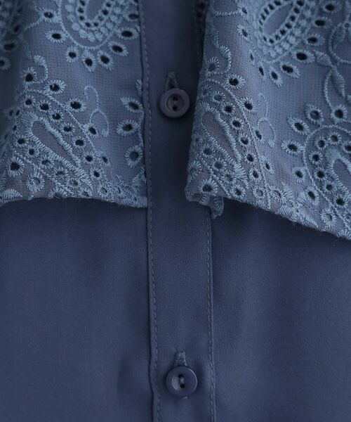 grove / グローブ シャツ・ブラウス | 透け感と刺繍で魅せる ペイズリー刺繍ケープブラウス | 詳細16