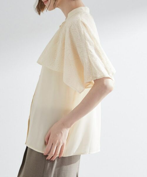 grove / グローブ シャツ・ブラウス | 透け感と刺繍で魅せる ペイズリー刺繍ケープブラウス | 詳細18