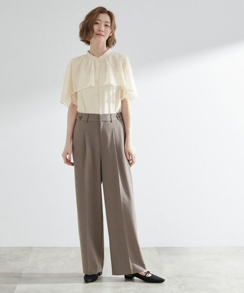 grove / グローブ シャツ・ブラウス | 透け感と刺繍で魅せる ペイズリー刺繍ケープブラウス | 詳細2