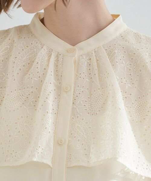 grove / グローブ シャツ・ブラウス | 透け感と刺繍で魅せる ペイズリー刺繍ケープブラウス | 詳細20