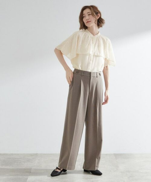 grove / グローブ シャツ・ブラウス | 透け感と刺繍で魅せる ペイズリー刺繍ケープブラウス | 詳細3