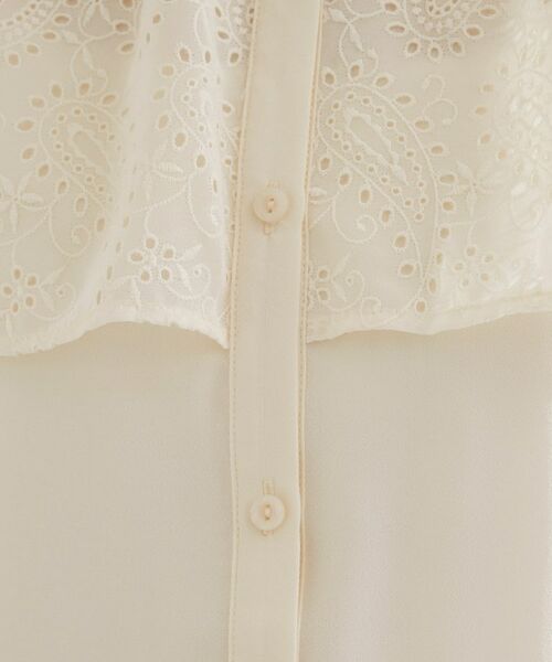 grove / グローブ シャツ・ブラウス | 透け感と刺繍で魅せる ペイズリー刺繍ケープブラウス | 詳細4