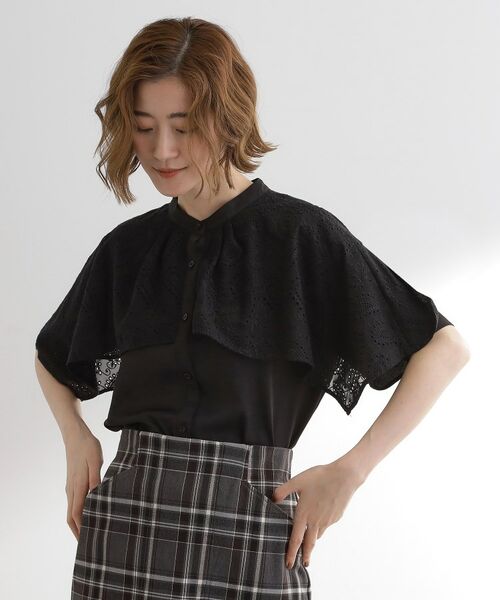 grove / グローブ シャツ・ブラウス | 透け感と刺繍で魅せる ペイズリー刺繍ケープブラウス | 詳細6
