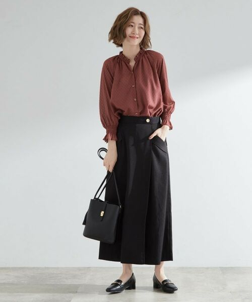 grove / グローブ シャツ・ブラウス | 衿もとすっきり一枚で映える 涼しげ秋色チェックブラウス | 詳細10