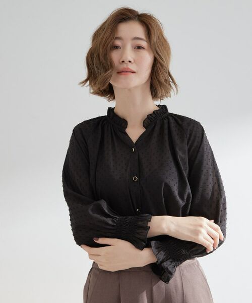 grove / グローブ シャツ・ブラウス | 衿もとすっきり一枚で映える 涼しげ秋色チェックブラウス | 詳細5