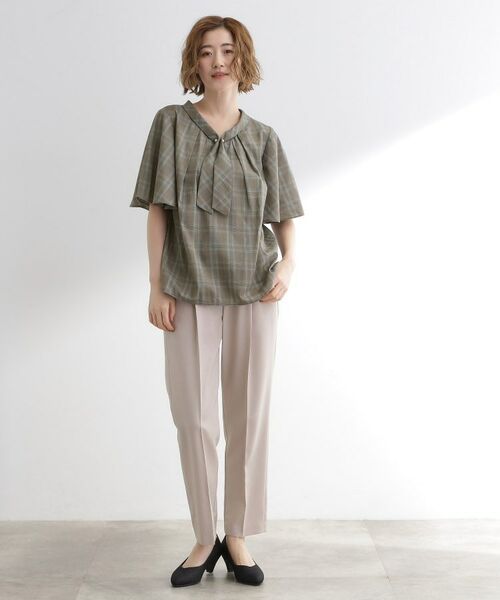 grove / グローブ シャツ・ブラウス | 【お仕事/二の腕カバー】パール調使いが華やか 上品ボウタイブラウス | 詳細15