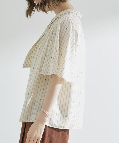 grove / グローブ シャツ・ブラウス | 【お仕事/二の腕カバー】パール調使いが華やか 上品ボウタイブラウス | 詳細18