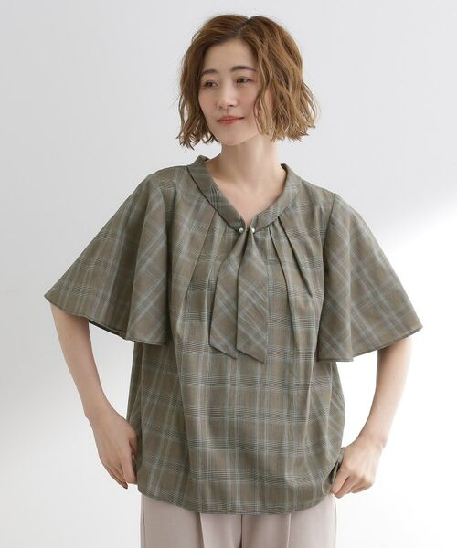 grove/グローブ 【お仕事/二の腕カバー】パール調使いが華やか 上品ボウタイブラウス ブラック(219) 02(M) grove/グローブ 【お仕事/二の腕カバー】パール調使いが華やか 上品ボウタイブラウス ブラック(219) 02(M)