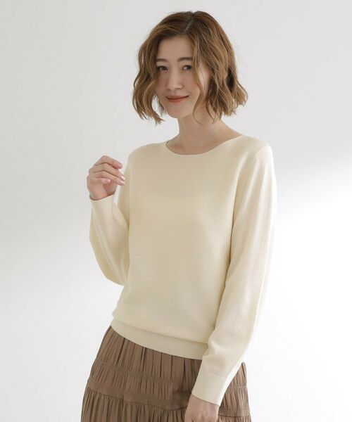grove / グローブ ニット・セーター | 【石川梨華さん着用】ガーターボートネックプルオーバー【洗える/毛玉軽減】 | 詳細1