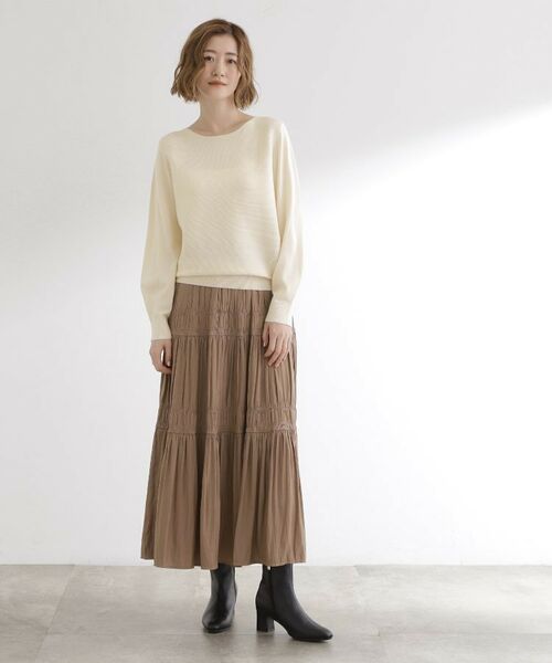 grove / グローブ ニット・セーター | 【石川梨華さん着用】ガーターボートネックプルオーバー【洗える/毛玉軽減】 | 詳細2