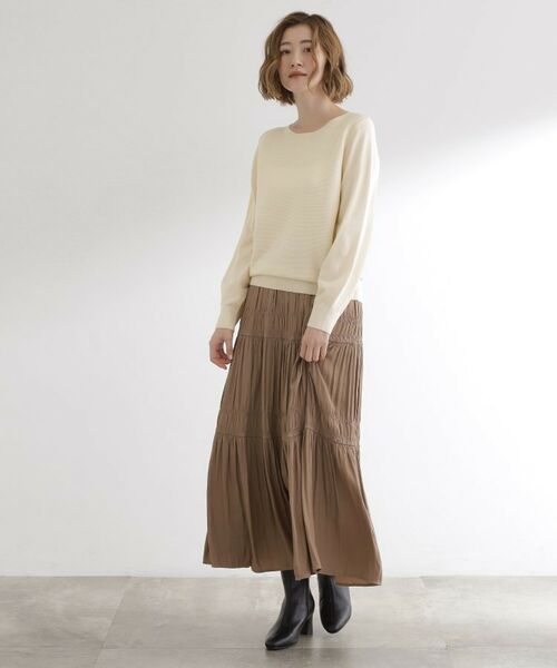 grove / グローブ ニット・セーター | 【石川梨華さん着用】ガーターボートネックプルオーバー【洗える/毛玉軽減】 | 詳細3