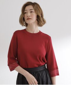 grove / グローブ ニット・セーター | 【ひんやり多機能】やわらかドライタッチ 袖口シアードッキングプルオーバー