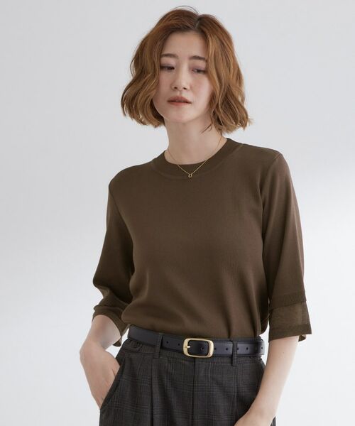 grove / グローブ ニット・セーター | 【ひんやり多機能】やわらかドライタッチ 袖口シアードッキングプルオーバー | 詳細13