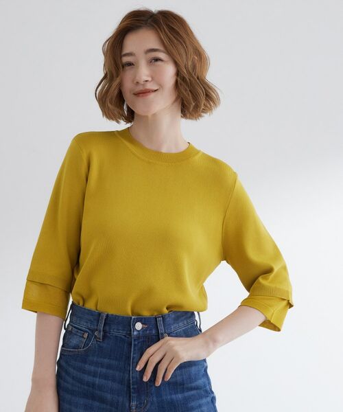 grove / グローブ ニット・セーター | 【ひんやり多機能】やわらかドライタッチ 袖口シアードッキングプルオーバー | 詳細9