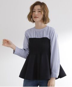 grove / グローブ シャツ・ブラウス | 一枚でトレンド完成！体型カバーも叶うニットビスチェドッキングブラウス