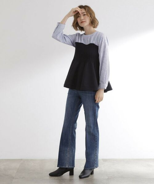 grove / グローブ シャツ・ブラウス | 一枚でトレンド完成!体型カバーも叶うニットビスチェドッキングブラウス | 詳細11