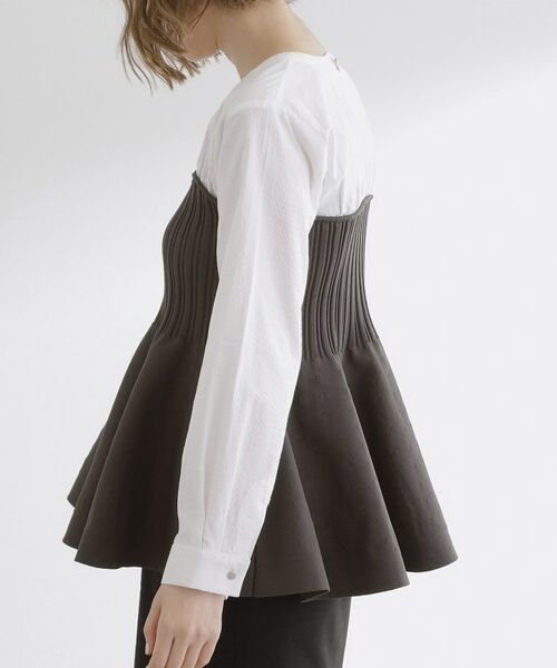 grove / グローブ シャツ・ブラウス | 一枚でトレンド完成!体型カバーも叶うニットビスチェドッキングブラウス | 詳細14