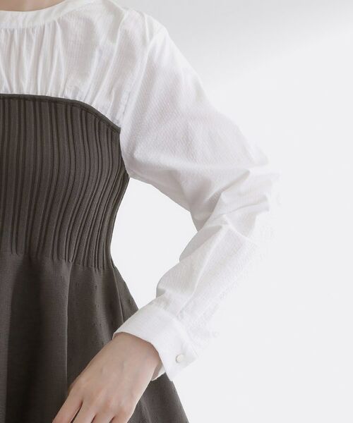 grove / グローブ シャツ・ブラウス | 一枚でトレンド完成!体型カバーも叶うニットビスチェドッキングブラウス | 詳細18