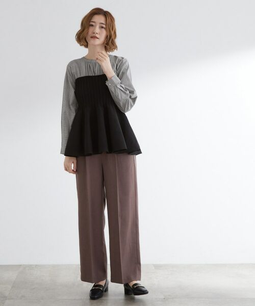 grove / グローブ シャツ・ブラウス | 一枚でトレンド完成!体型カバーも叶うニットビスチェドッキングブラウス | 詳細2