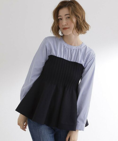 grove / グローブ シャツ・ブラウス | 一枚でトレンド完成!体型カバーも叶うニットビスチェドッキングブラウス | 詳細9