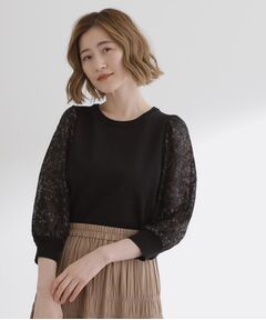 grove / グローブ ニット・セーター | 【二の腕カバー】繊細さと上品さをまとう袖刺繍プルオーバーニット