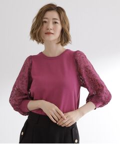 grove / グローブ ニット・セーター | 【二の腕カバー】繊細さと上品さをまとう袖刺繍プルオーバーニット