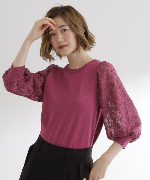 grove / グローブ ニット・セーター | 【二の腕カバー】繊細さと上品さをまとう袖刺繍プルオーバーニット | 詳細13