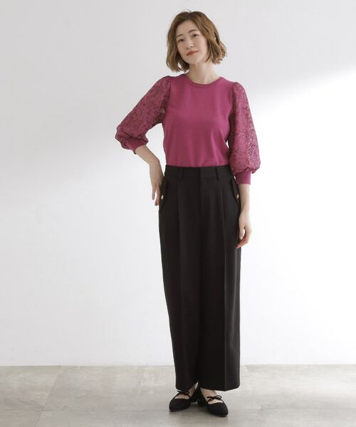 grove / グローブ ニット・セーター | 【二の腕カバー】繊細さと上品さをまとう袖刺繍プルオーバーニット | 詳細14