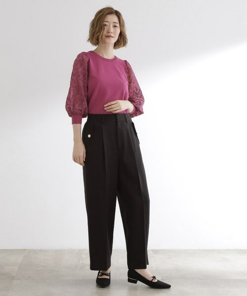 grove / グローブ ニット・セーター | 【二の腕カバー】繊細さと上品さをまとう袖刺繍プルオーバーニット | 詳細15