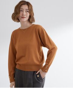 grove / グローブ ニット・セーター | ON/OFF毎日使える！袖口ボタンドロップショルダーニット