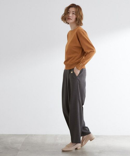 grove / グローブ ニット・セーター | ON/OFF毎日使える！袖口ボタンドロップショルダーニット | 詳細10