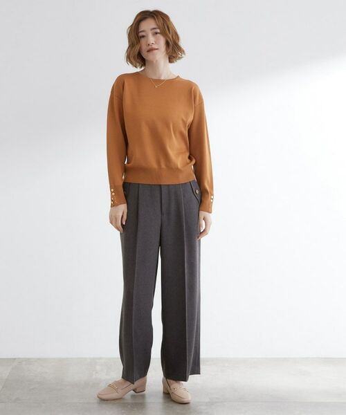 grove / グローブ ニット・セーター | ON/OFF毎日使える！袖口ボタンドロップショルダーニット | 詳細11