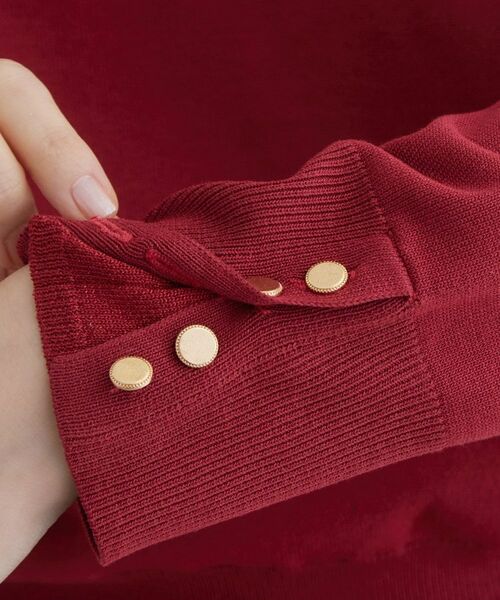 grove / グローブ ニット・セーター | ON/OFF毎日使える！袖口ボタンドロップショルダーニット | 詳細16