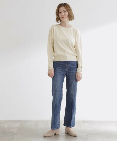 grove / グローブ ニット・セーター | ON/OFF毎日使える！袖口ボタンドロップショルダーニット | 詳細2