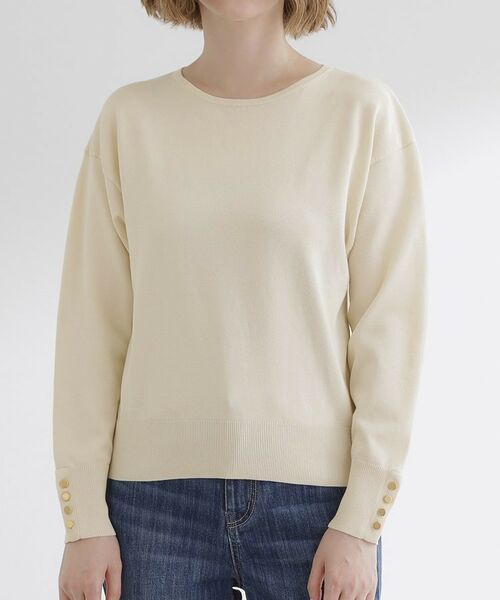 grove / グローブ ニット・セーター | ON/OFF毎日使える！袖口ボタンドロップショルダーニット | 詳細21