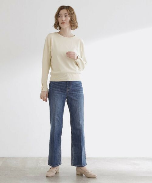 grove / グローブ ニット・セーター | ON/OFF毎日使える！袖口ボタンドロップショルダーニット | 詳細3