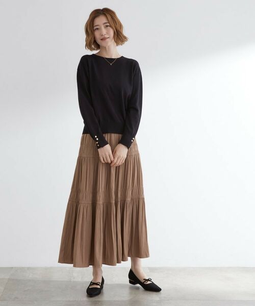 grove / グローブ ニット・セーター | ON/OFF毎日使える！袖口ボタンドロップショルダーニット | 詳細6