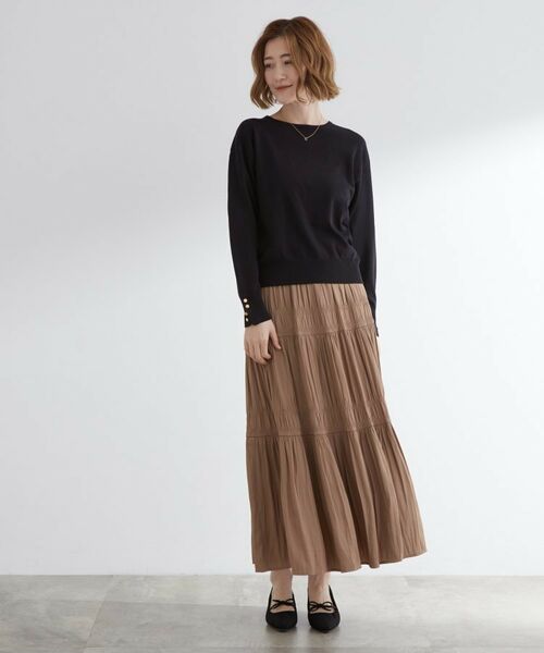 grove / グローブ ニット・セーター | ON/OFF毎日使える！袖口ボタンドロップショルダーニット | 詳細7