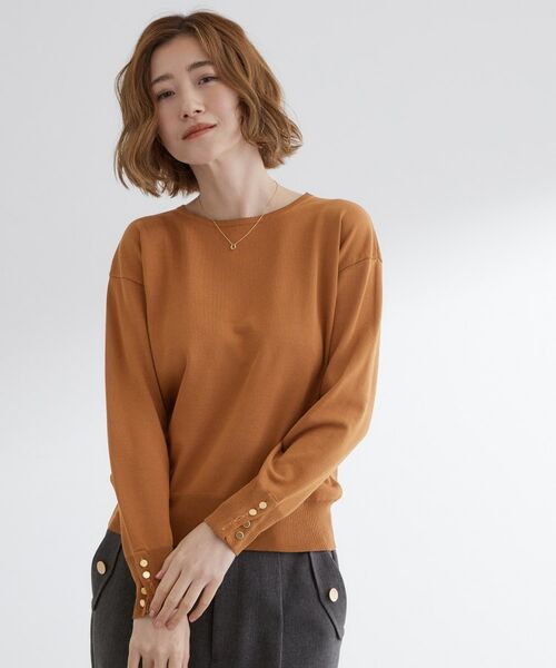 grove / グローブ ニット・セーター | ON/OFF毎日使える！袖口ボタンドロップショルダーニット | 詳細9