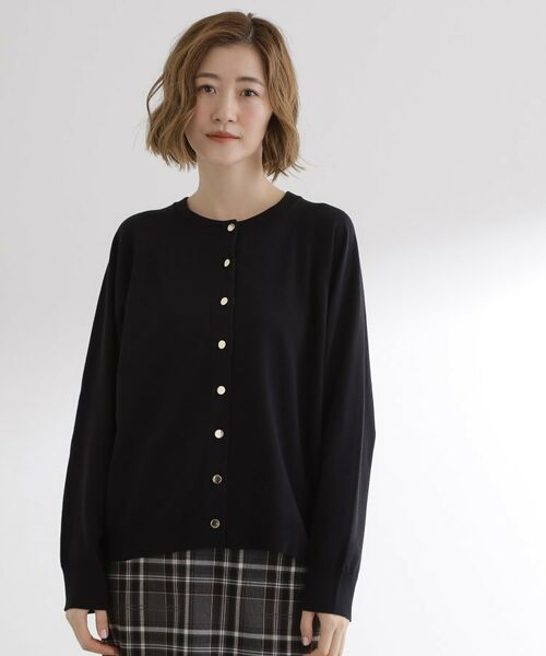 grove / グローブ カーディガン・ボレロ | 【洗える】シンプルに映える、ラグランスリーブカーディガン | 詳細1