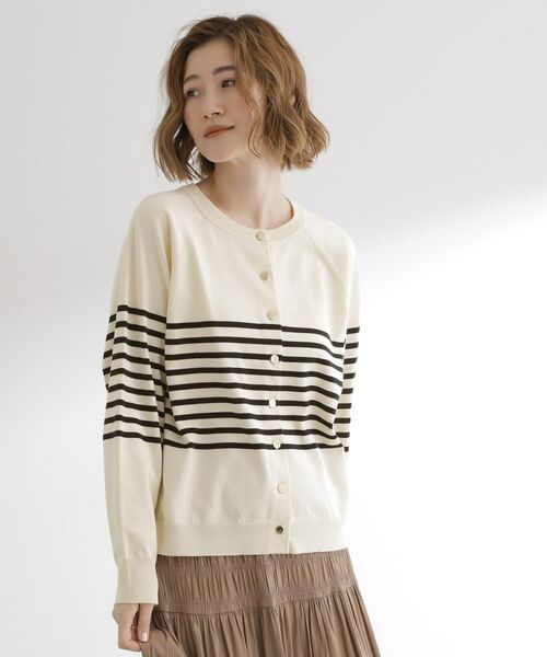 grove / グローブ カーディガン・ボレロ | 【洗える】シンプルに映える、ラグランスリーブカーディガン(オフボーダー(304))
