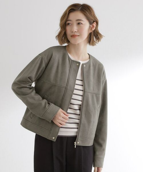 grove / グローブ レザーブルゾン・ジャケット | 日常を華やかにするスエード調ブルゾン | 詳細1