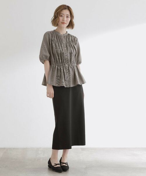 grove / グローブ シャツ・ブラウス | 【二の腕/体型カバー】メリハリシルエットが叶うシャーリングブラウス | 詳細10