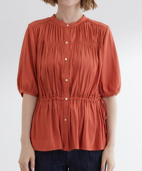 grove / グローブ シャツ・ブラウス | 【二の腕/体型カバー】メリハリシルエットが叶うシャーリングブラウス | 詳細13
