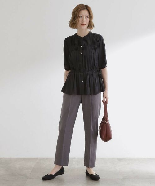 grove / グローブ シャツ・ブラウス | 【二の腕/体型カバー】メリハリシルエットが叶うシャーリングブラウス | 詳細3