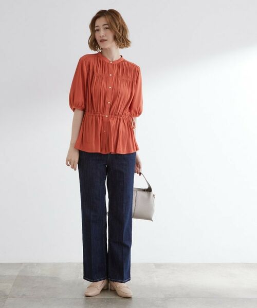 grove / グローブ シャツ・ブラウス | 【二の腕/体型カバー】メリハリシルエットが叶うシャーリングブラウス | 詳細7