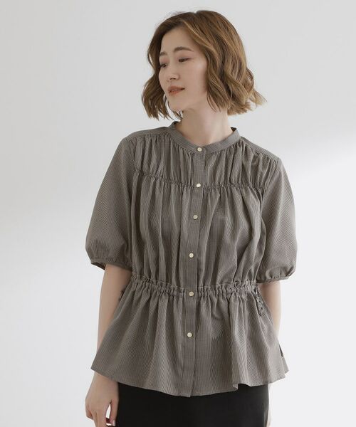 grove / グローブ シャツ・ブラウス | 【二の腕/体型カバー】メリハリシルエットが叶うシャーリングブラウス | 詳細9